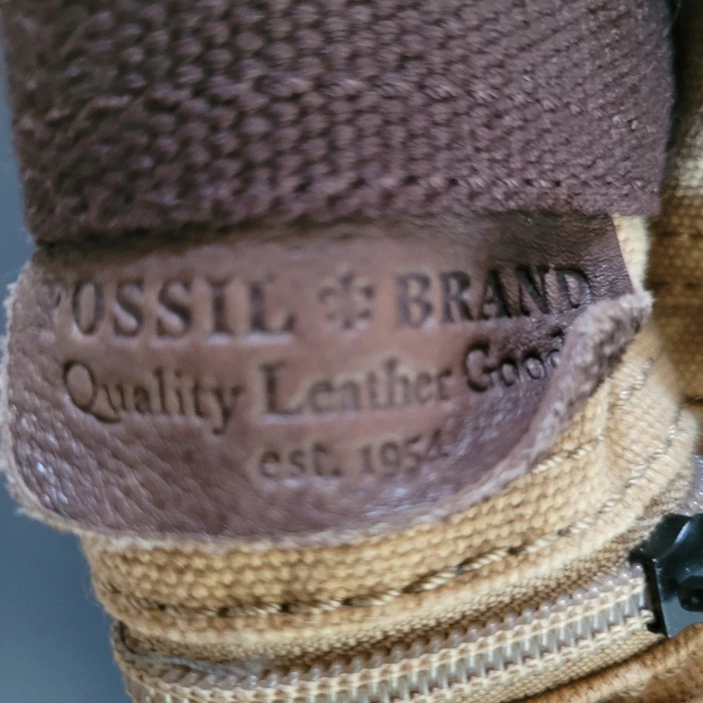 Fossil Vintage Canvas/Leather Backpack Brown